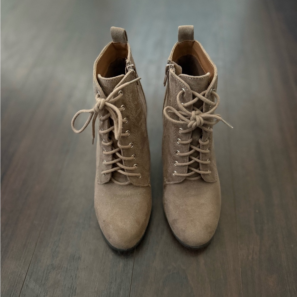 Lace Up Heel Booties